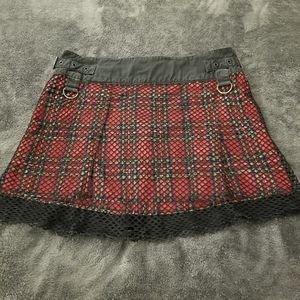 Tripp nyc Reversible Red Plaid Skirt